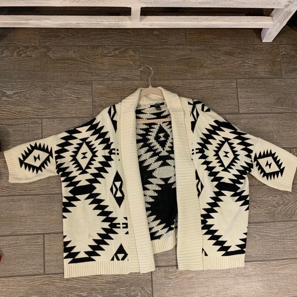 Southwestern cardigan black beige
